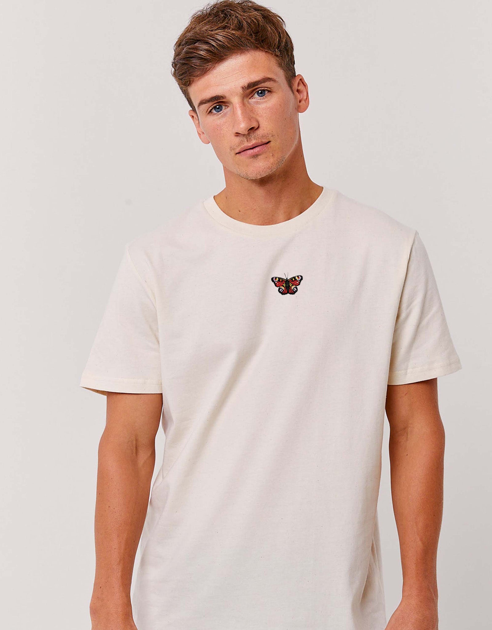 Peacock Butterfly Embroidered Unisex T-Shirt