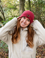 Peacock Butterfly Embroidered Beanie