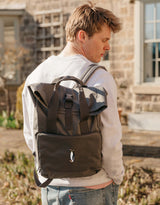 Penguin Embroidered Fold-Top Backpack