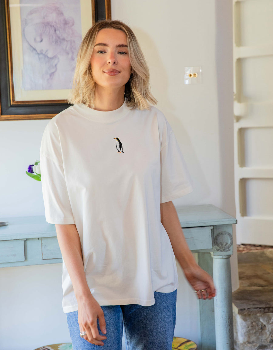 Penguin Embroidered Unisex Oversized Tee
