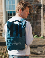 Family of Elephants Embroidered Fold-Top Backpack