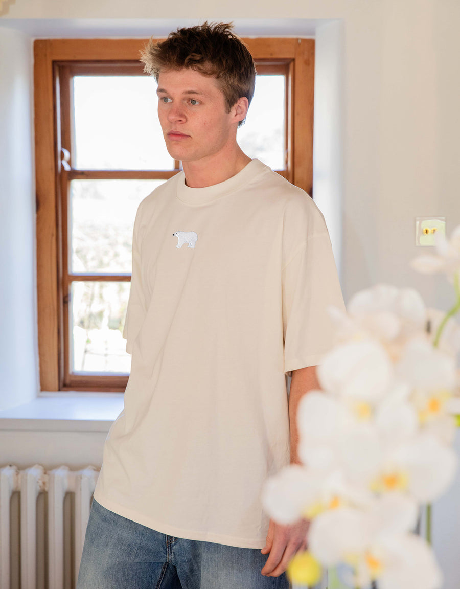 Polar Bear Embroidered Unisex Oversized Tee