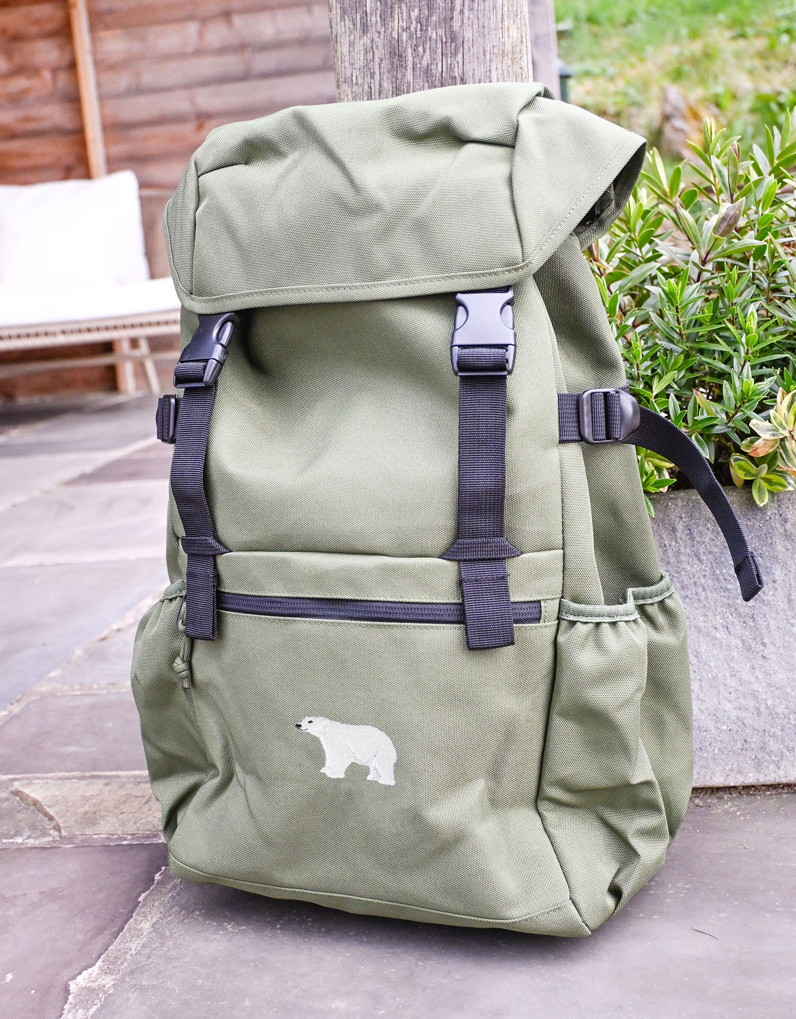 Polar Bear Embroidered Recycled Rucksack