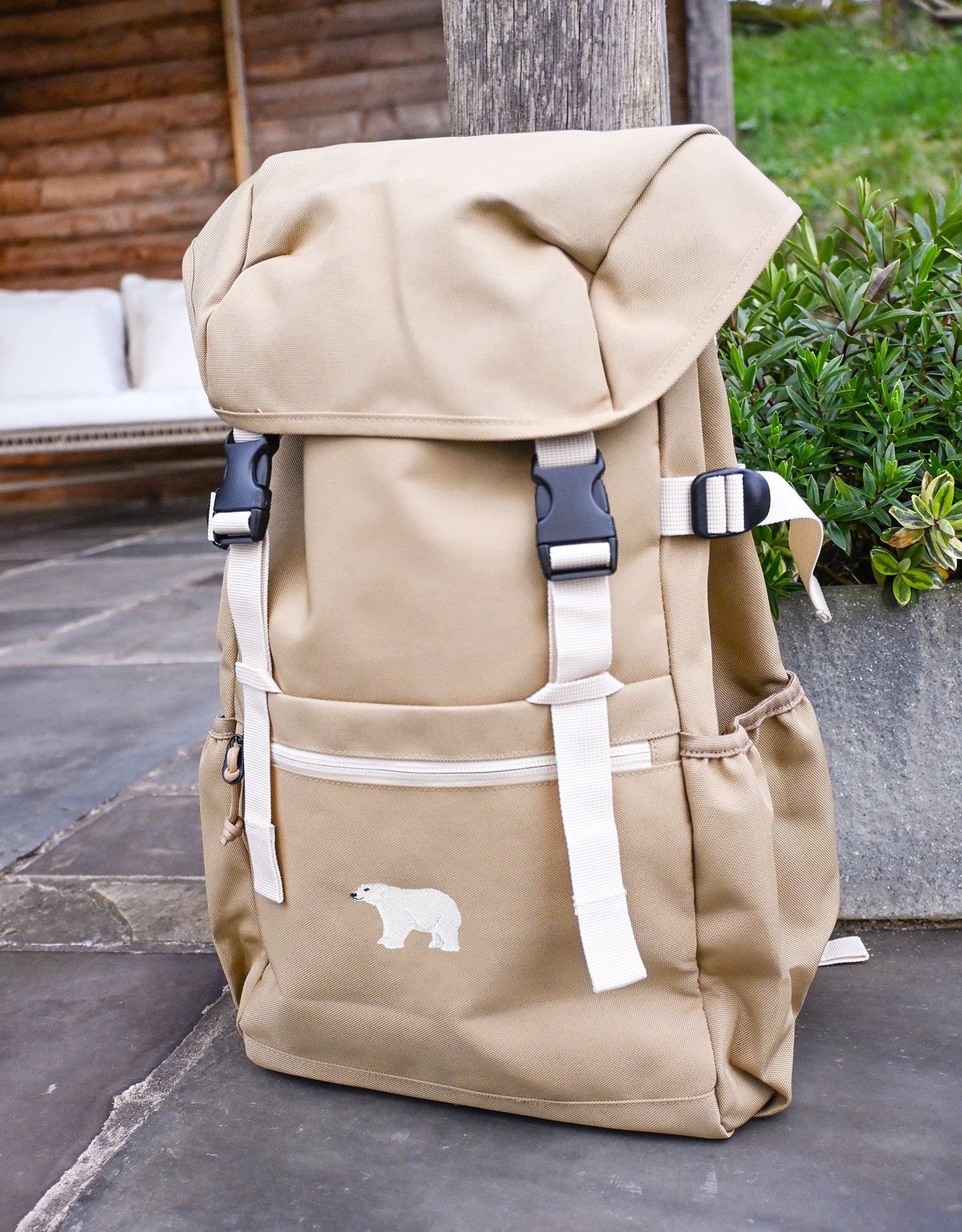 Polar Bear Embroidered Recycled Rucksack