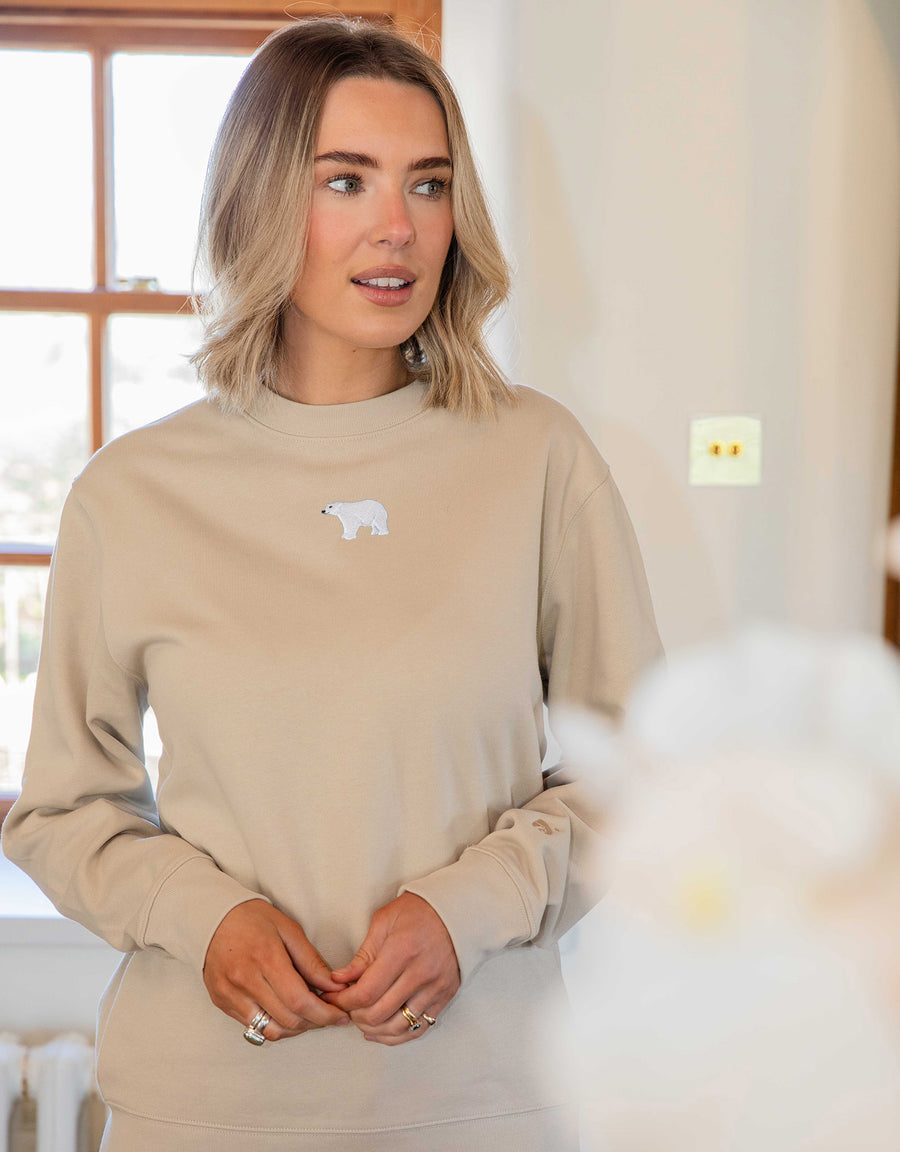 Polar Bear Embroidered Unisex Sweatshirt