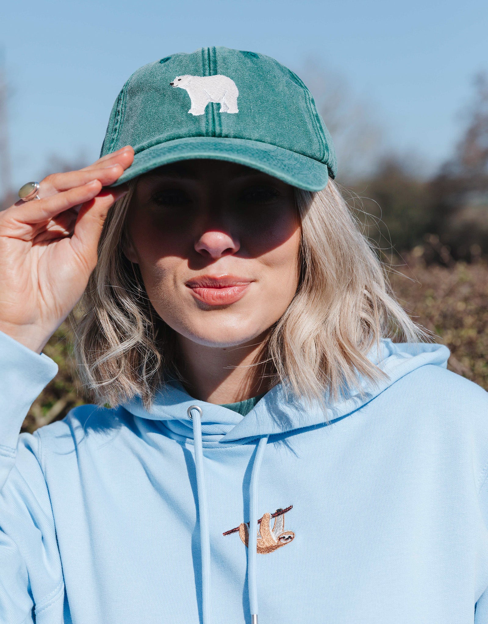 Polar Bear Embroidered Vintage Cap