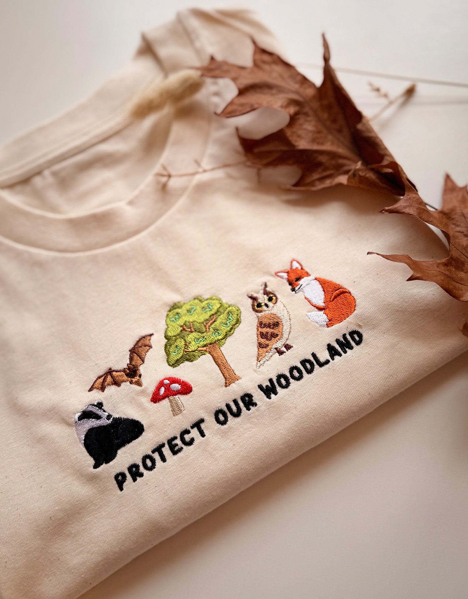 Protect Our Woodland Embroidered Unisex Oversized Tee