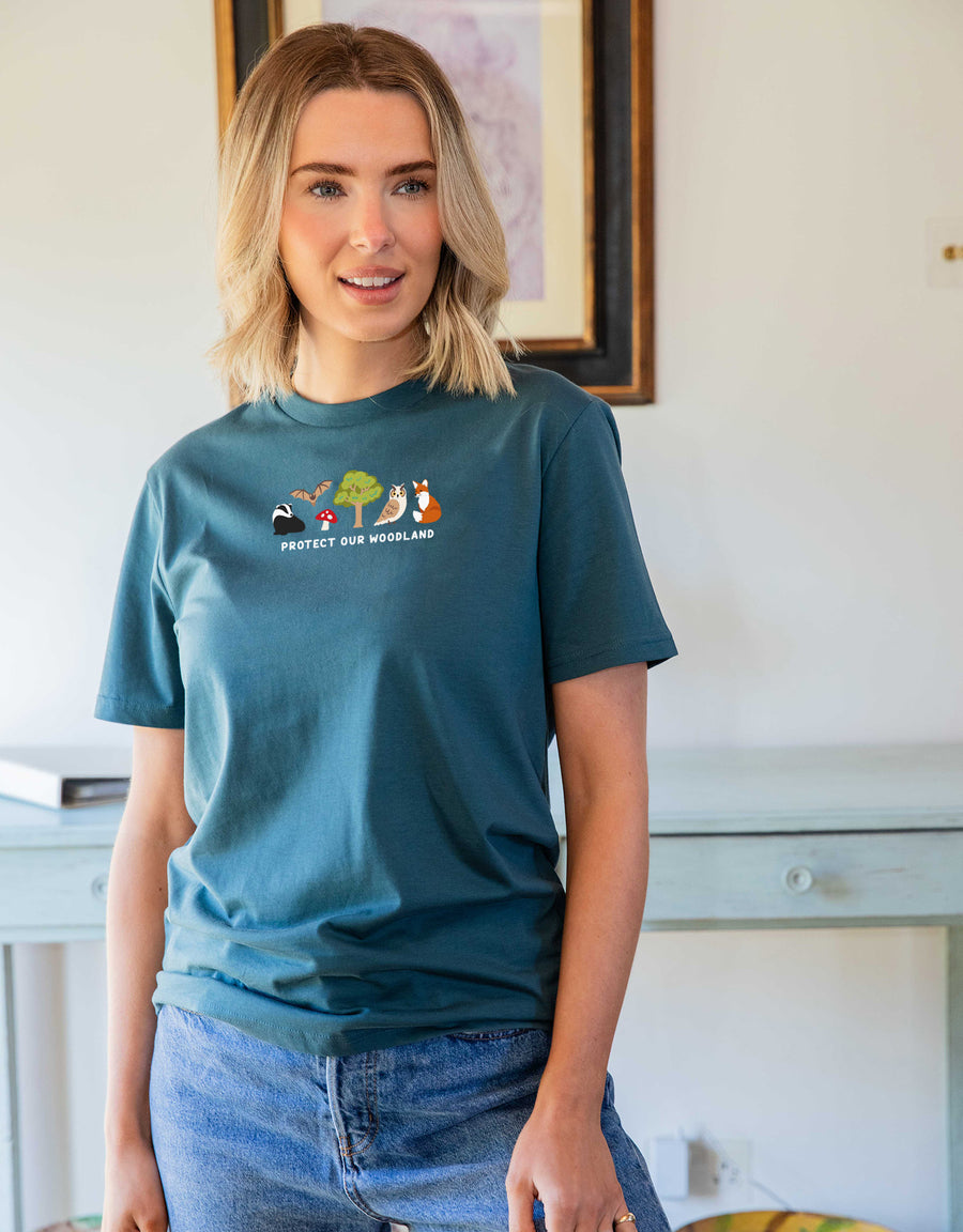 Protect Our Woodland Embroidered Unisex T-Shirt