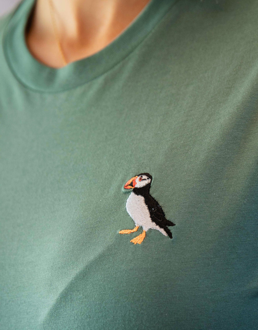 Puffin Embroidered Unisex Oversized Tee