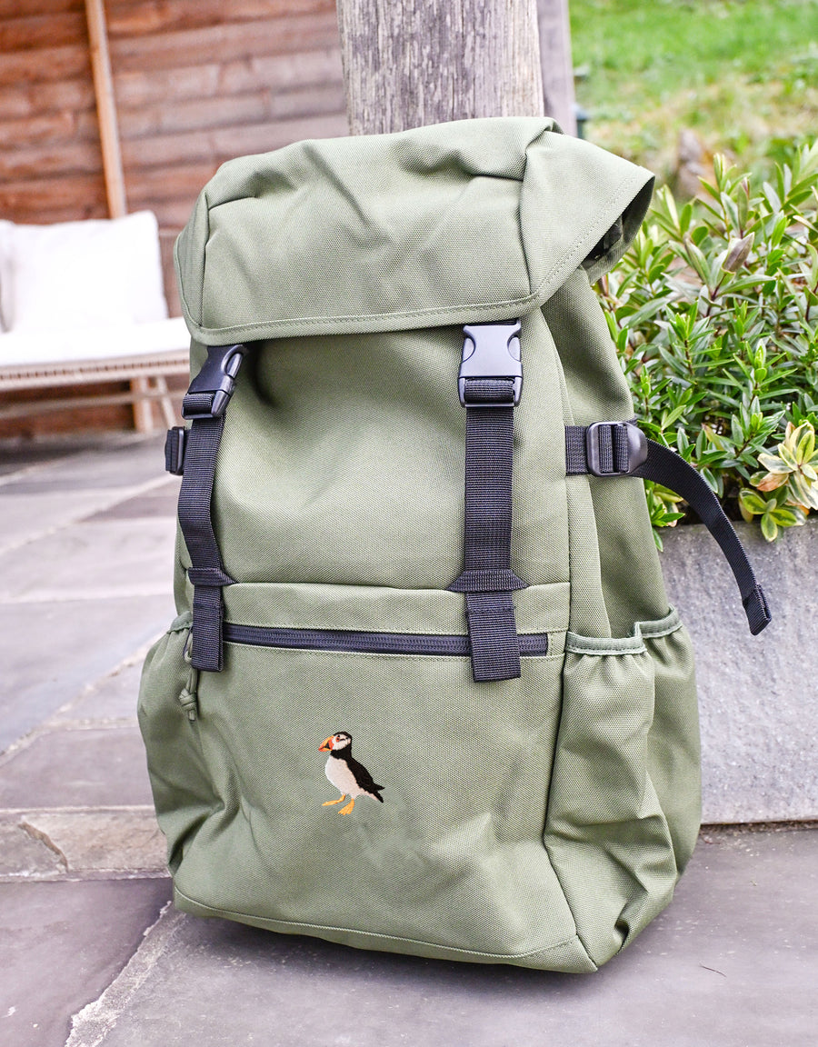 Puffin Embroidered Recycled Rucksack