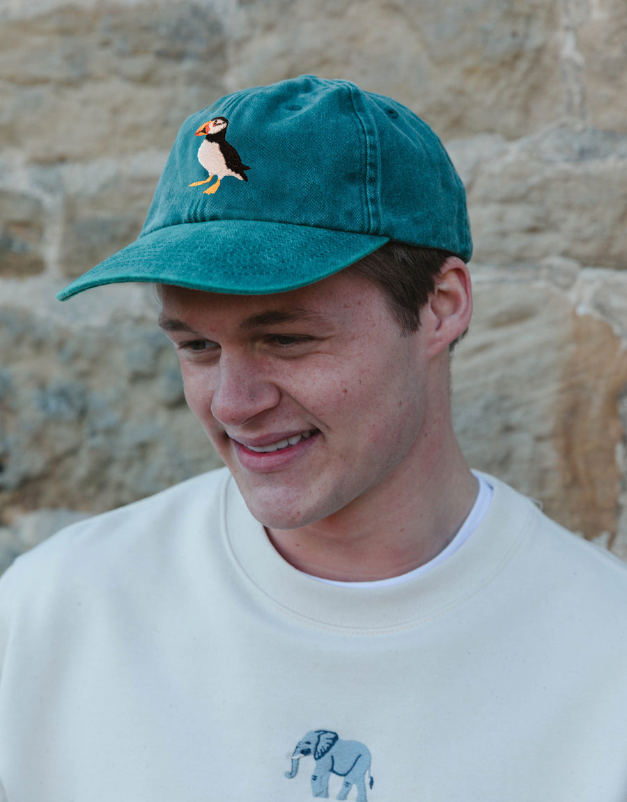Puffin Embroidered Vintage Cap