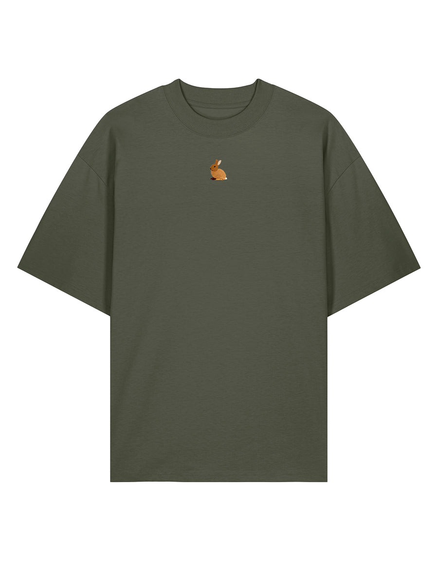 Rabbit Embroidered Unisex Oversized Tee