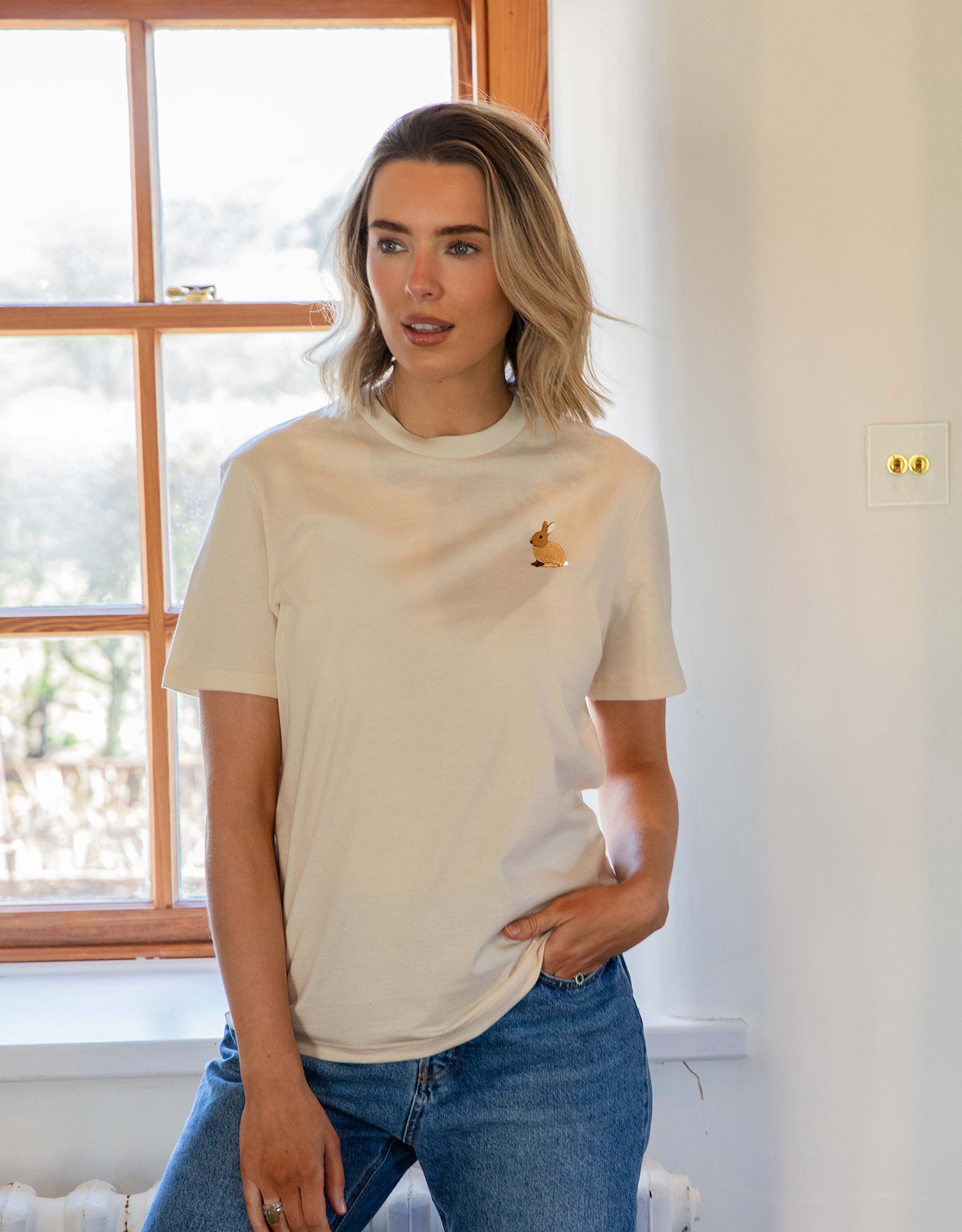 Rabbit Embroidered Unisex T-Shirt