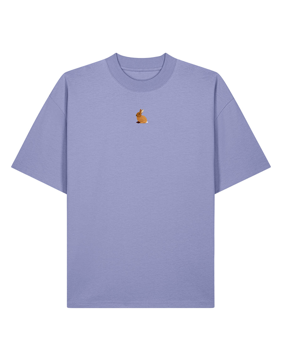 Rabbit Embroidered Unisex Oversized Tee