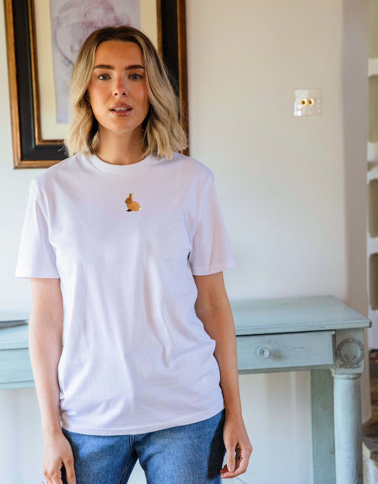 Rabbit Embroidered Unisex T-Shirt