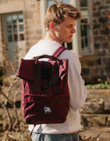 Raccoon Embroidered Fold-Top Backpack