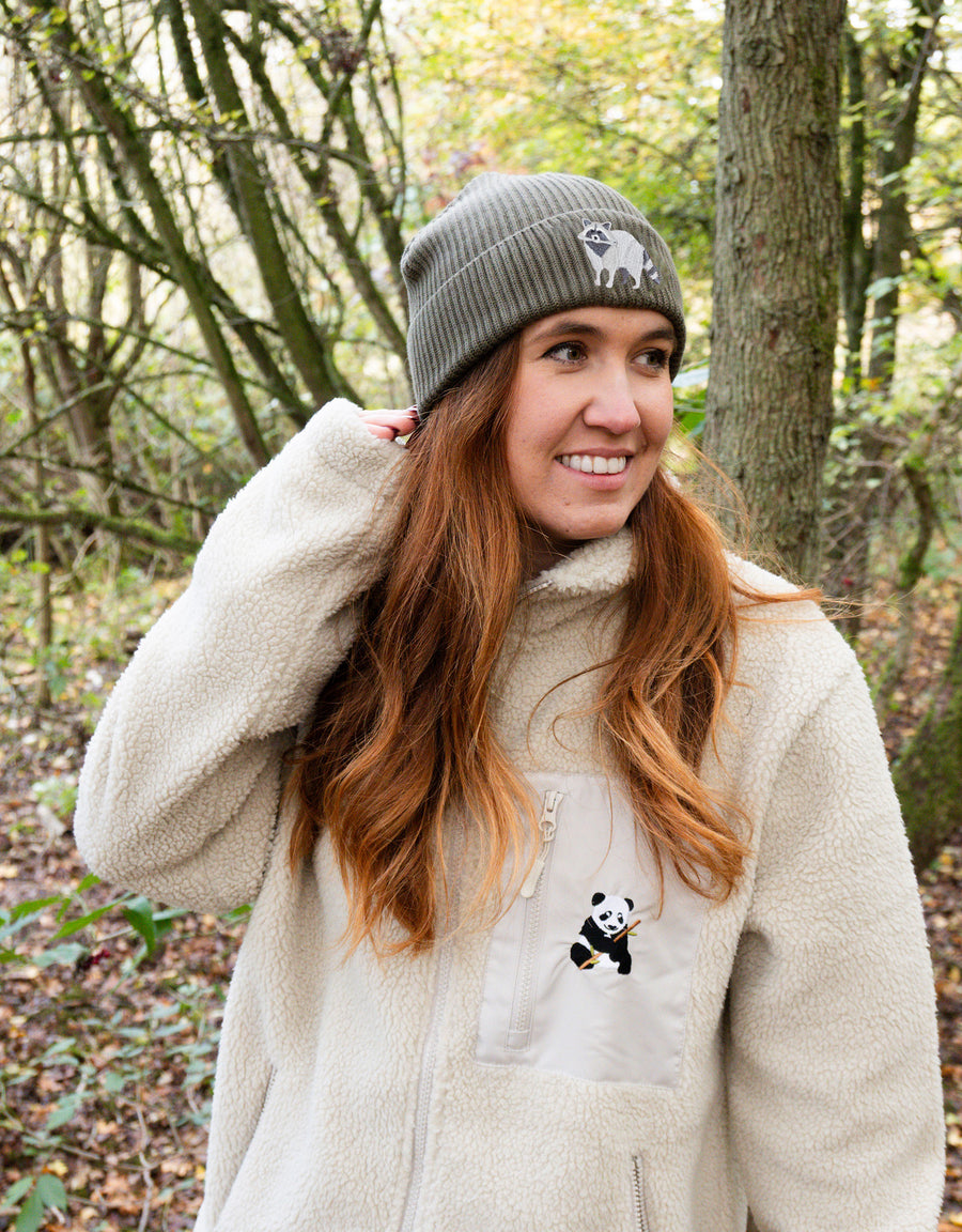 Raccoon Embroidered Beanie