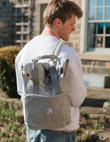 Raccoon Embroidered Fold-Top Backpack
