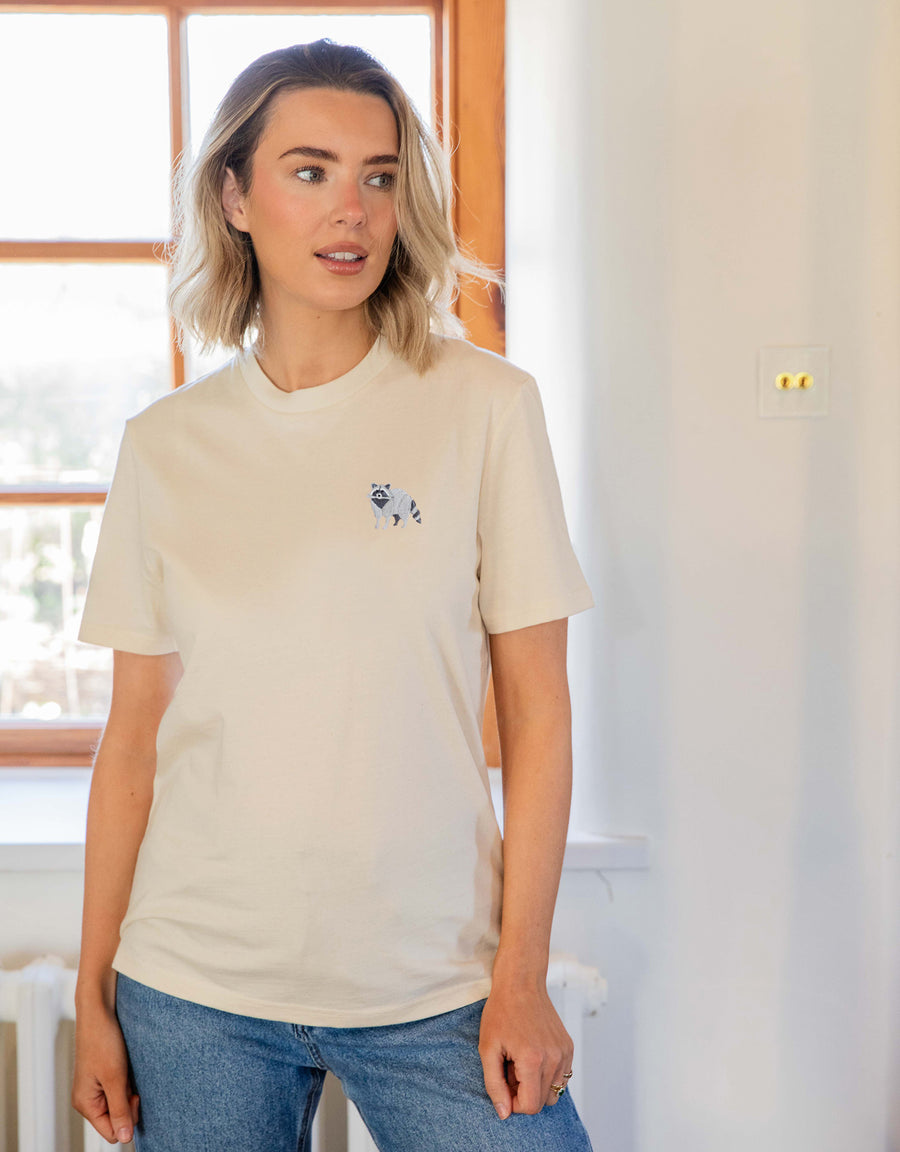 Raccoon Embroidered Unisex T-Shirt