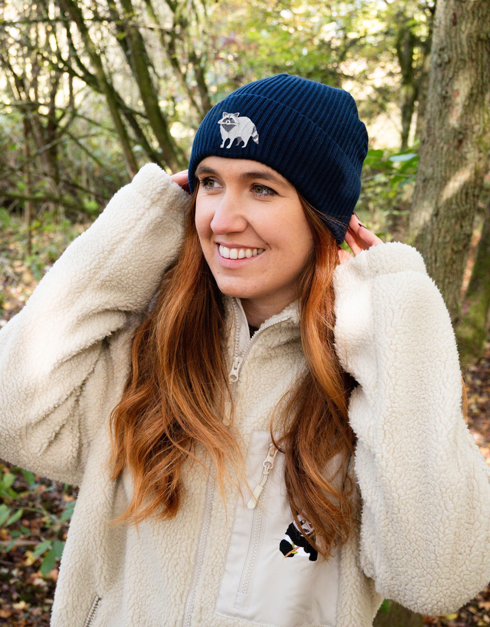 Raccoon Embroidered Beanie