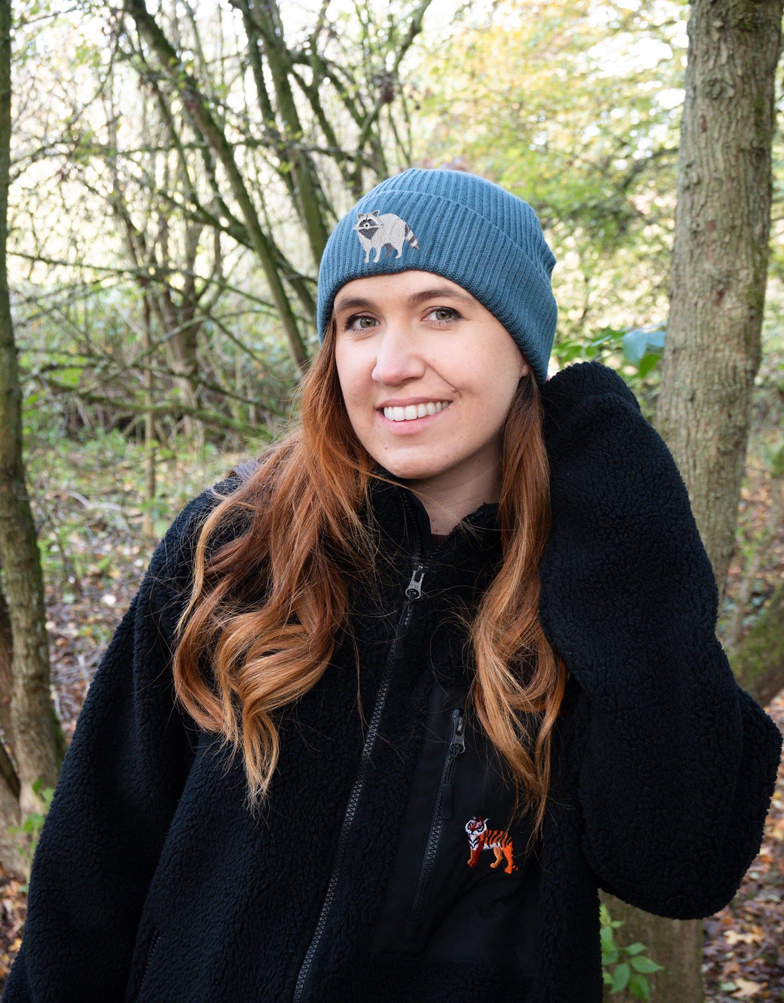 Raccoon Embroidered Beanie