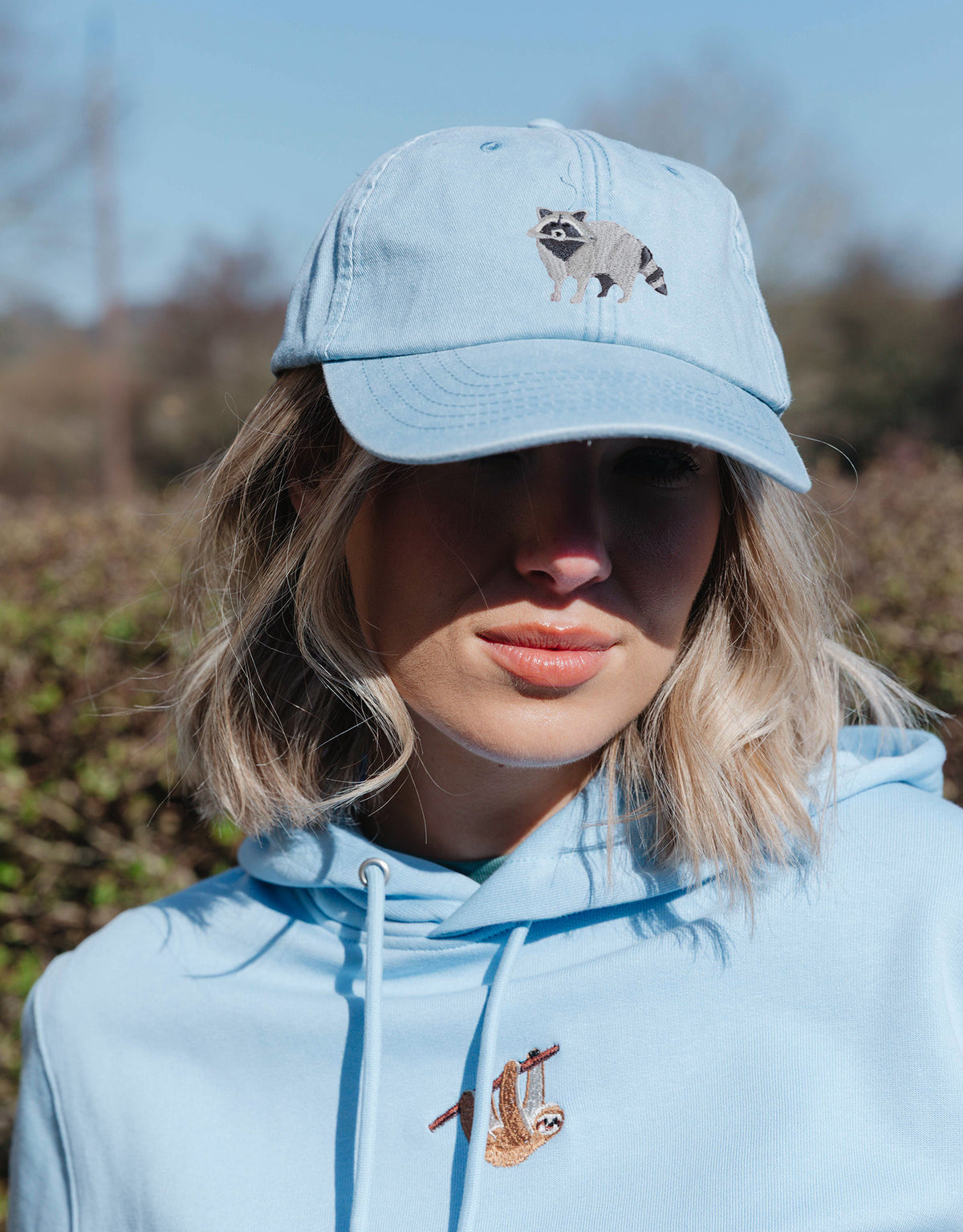 Raccoon Embroidered Vintage Cap