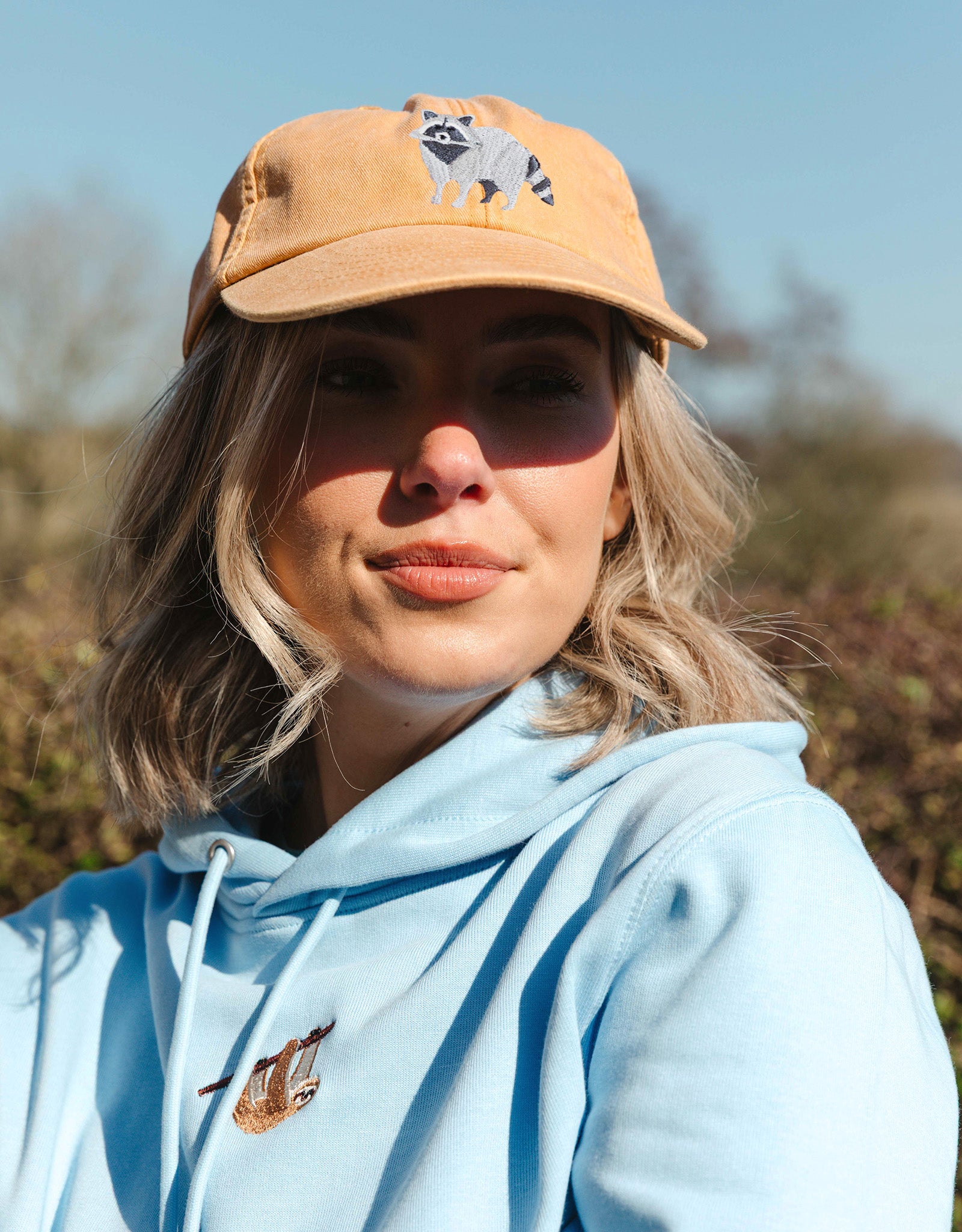Raccoon Embroidered Vintage Cap