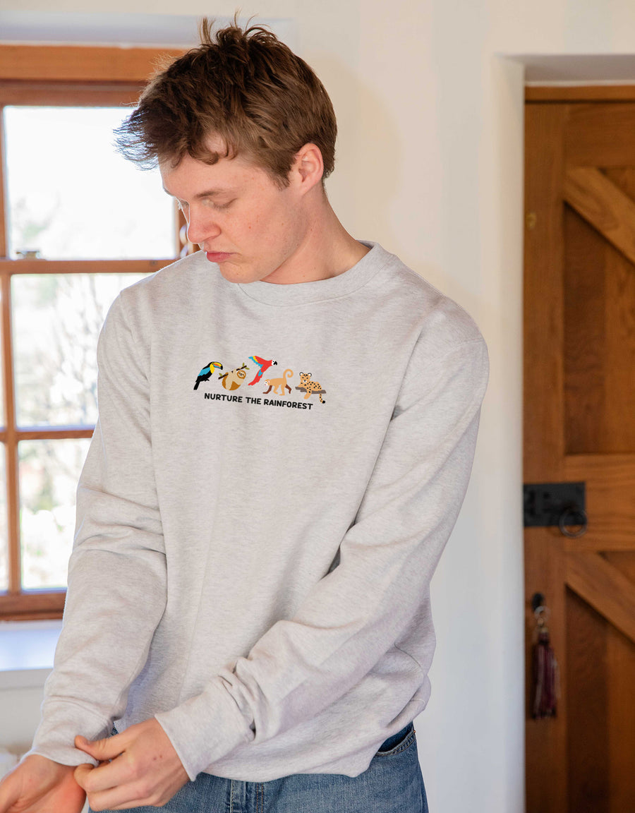 Nurture The Rainforest Embroidered Unisex Sweatshirt