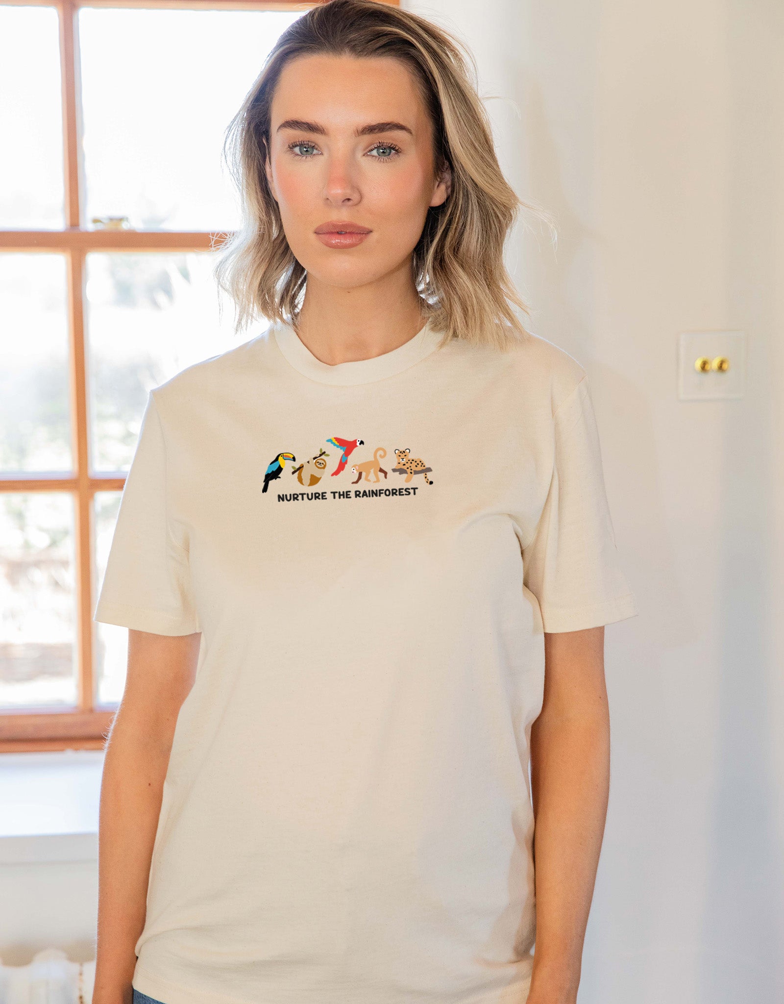 Nurture The Rainforest Embroidered Unisex T-Shirt