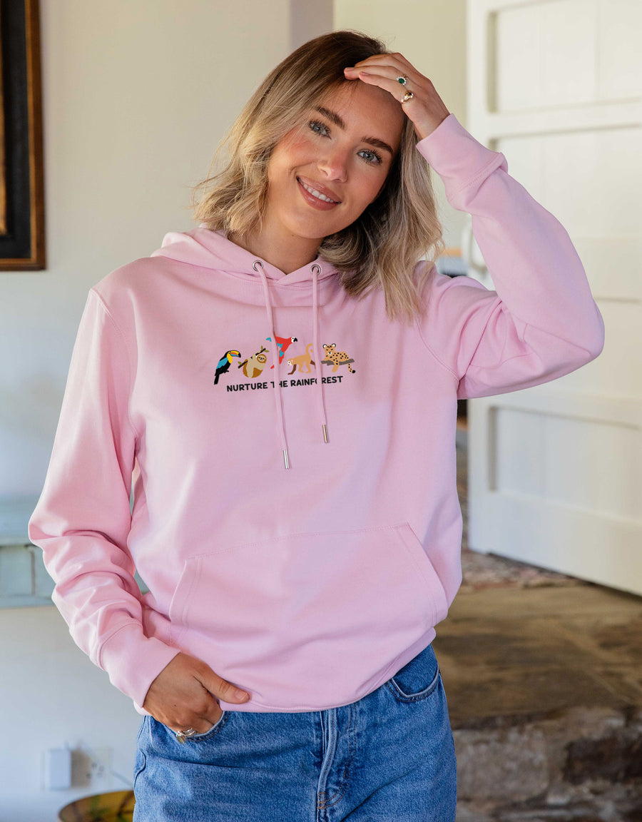 Nurture The Rainforest Embroidered Unisex Hoodie
