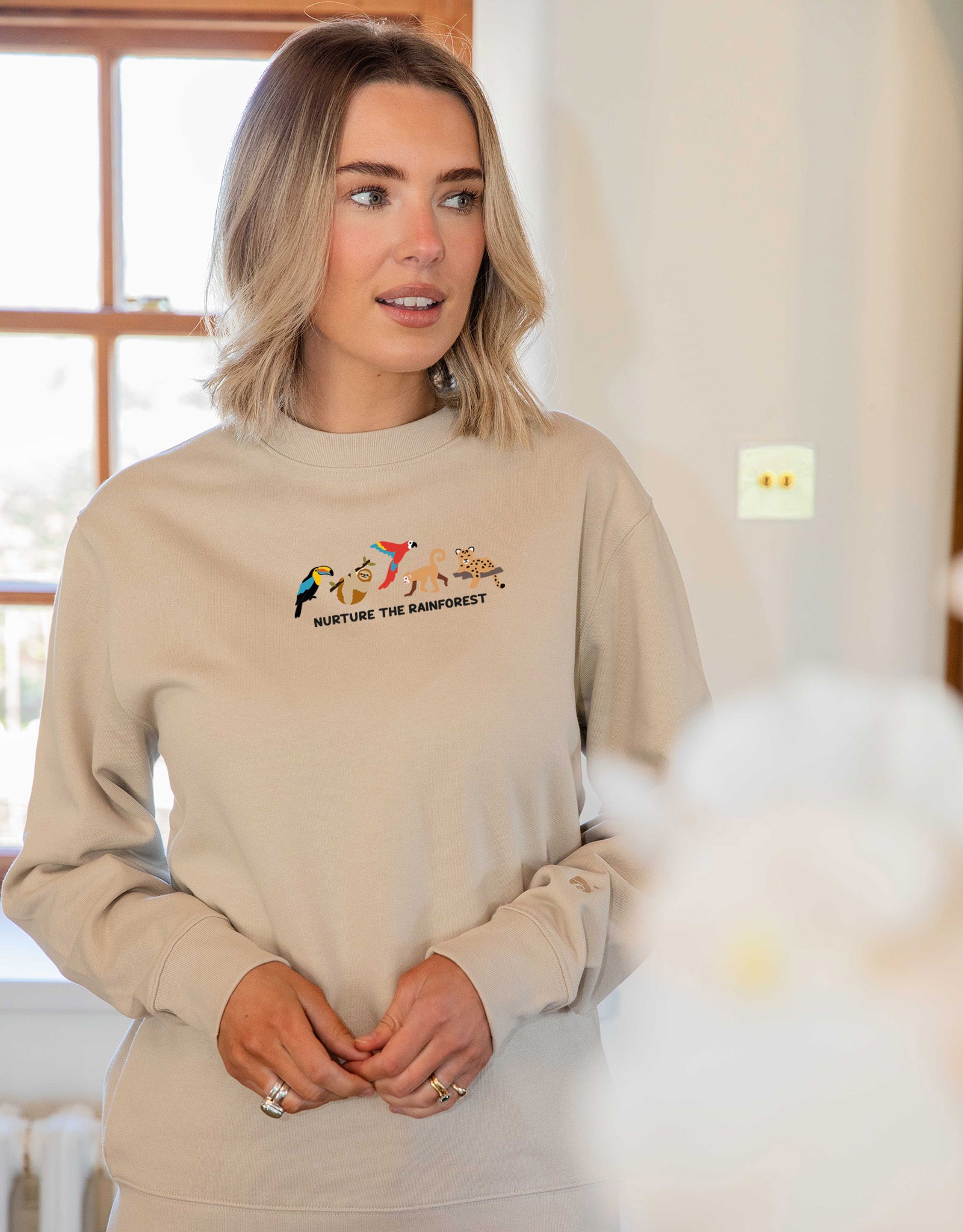 Nurture The Rainforest Embroidered Unisex Sweatshirt