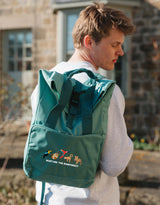 Nurture The Rainforest Embroidered Fold-Top Backpack