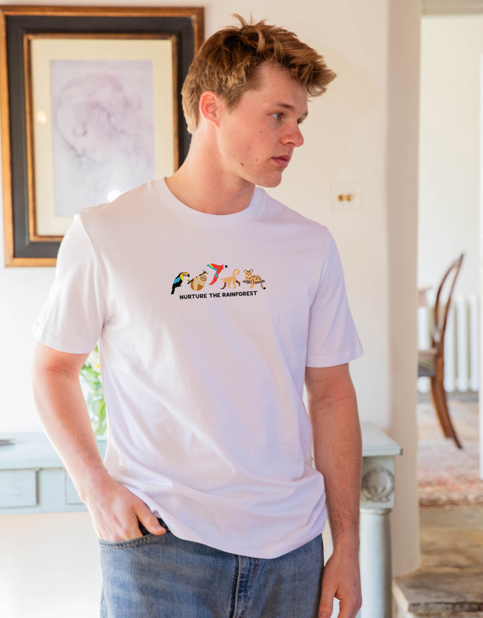 Nurture The Rainforest Embroidered Unisex T-Shirt