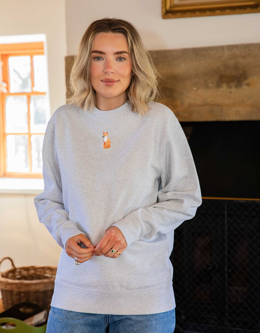 Red Fox Embroidered Unisex Sweatshirt