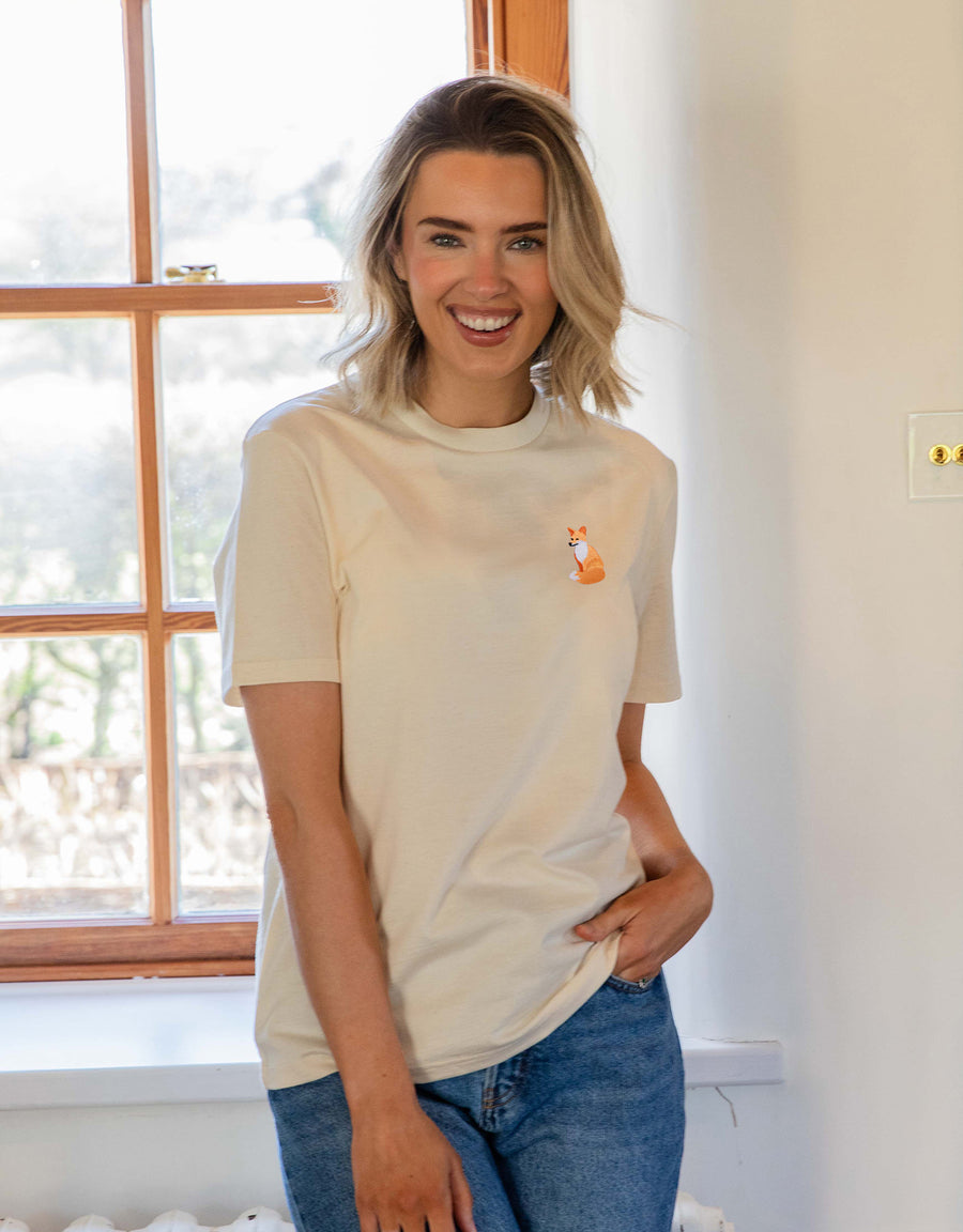 Red Fox Embroidered Unisex T-Shirt