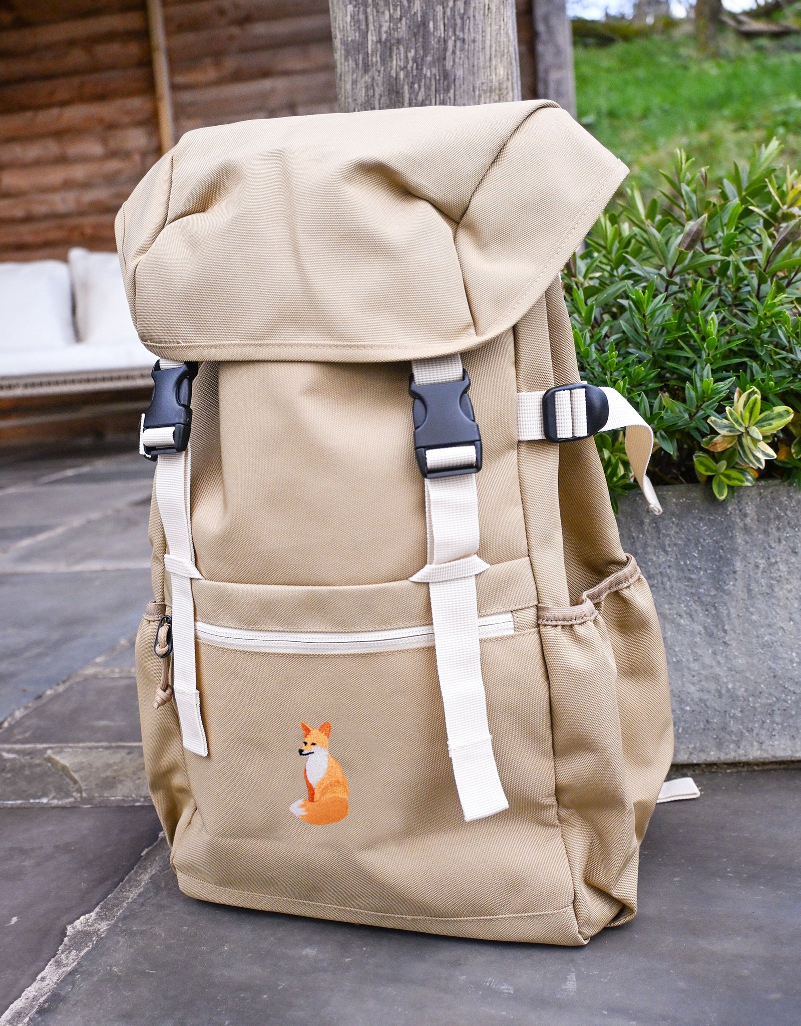Red Fox Embroidered Recycled Rucksack