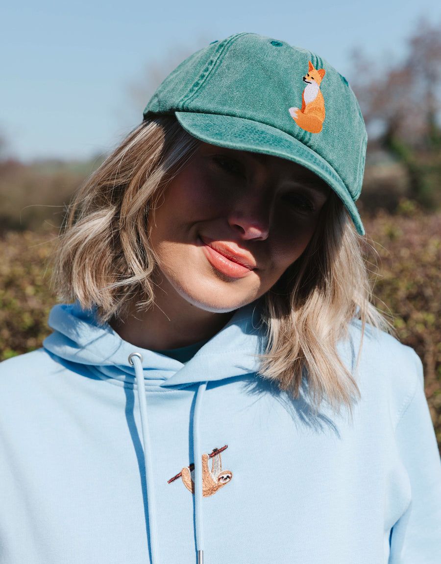 Red Fox Embroidered Vintage Cap