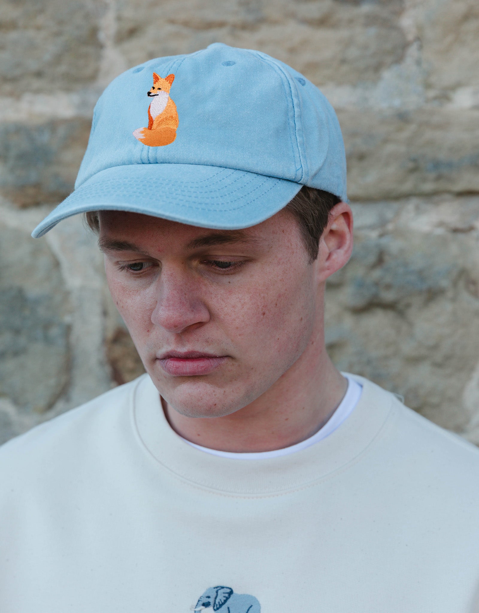 Red Fox Embroidered Vintage Cap