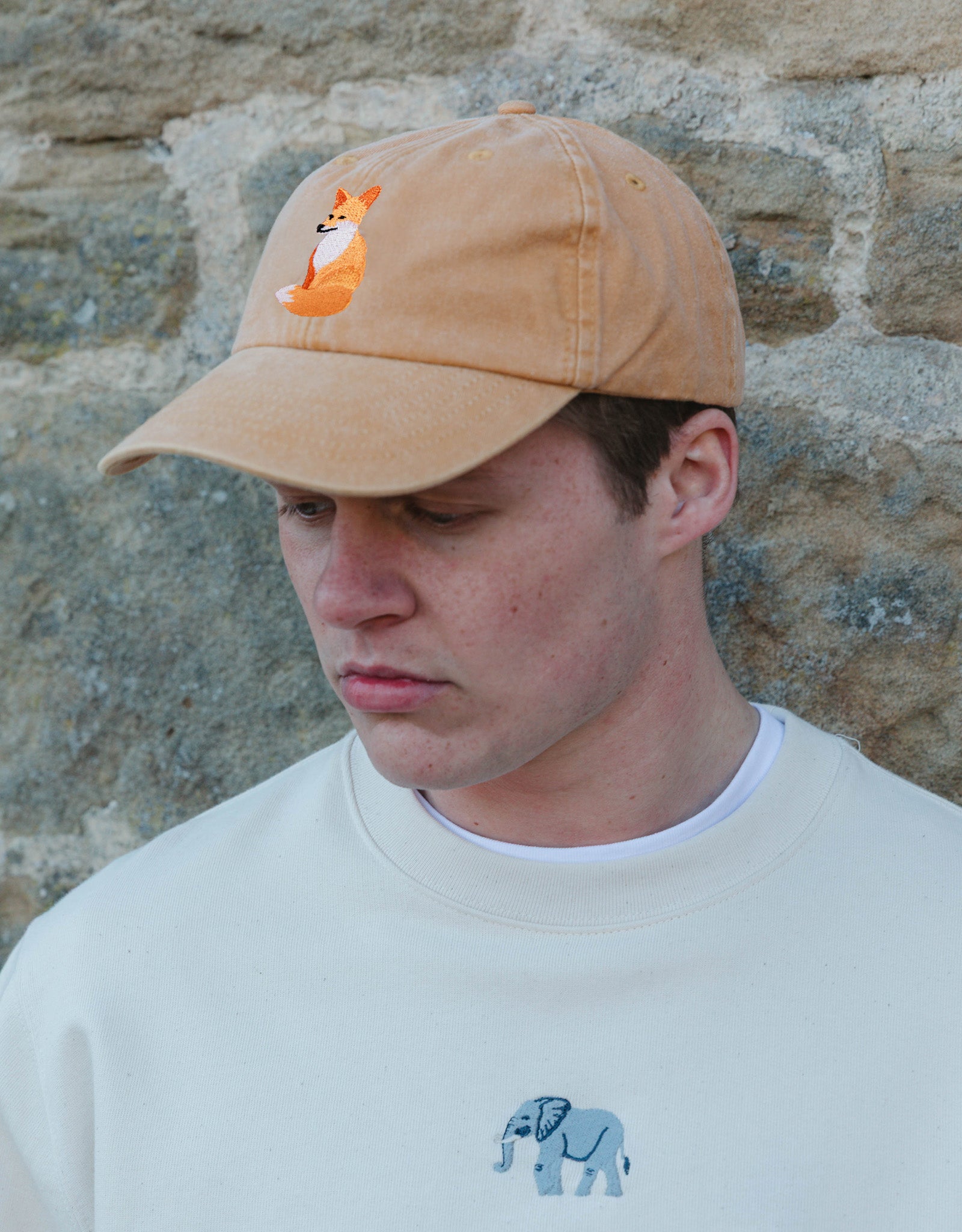Red Fox Embroidered Vintage Cap