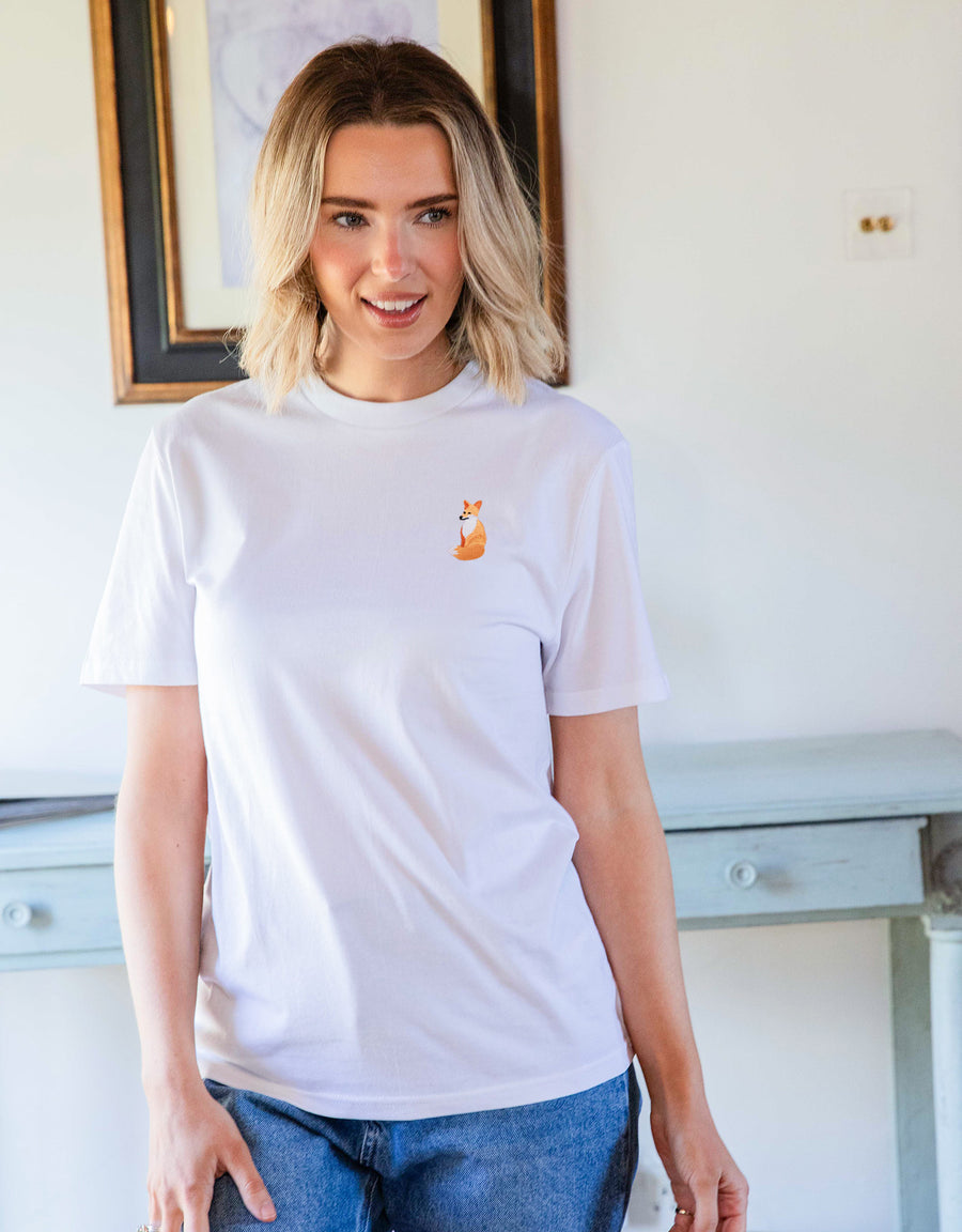 Red Fox Embroidered Unisex T-Shirt