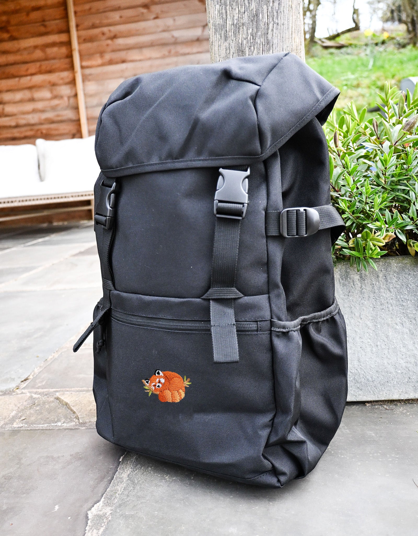 Red Panda Embroidered Recycled Rucksack
