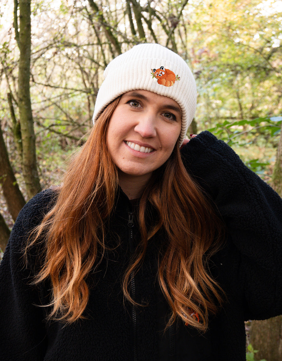 Red Panda Embroidered Beanie