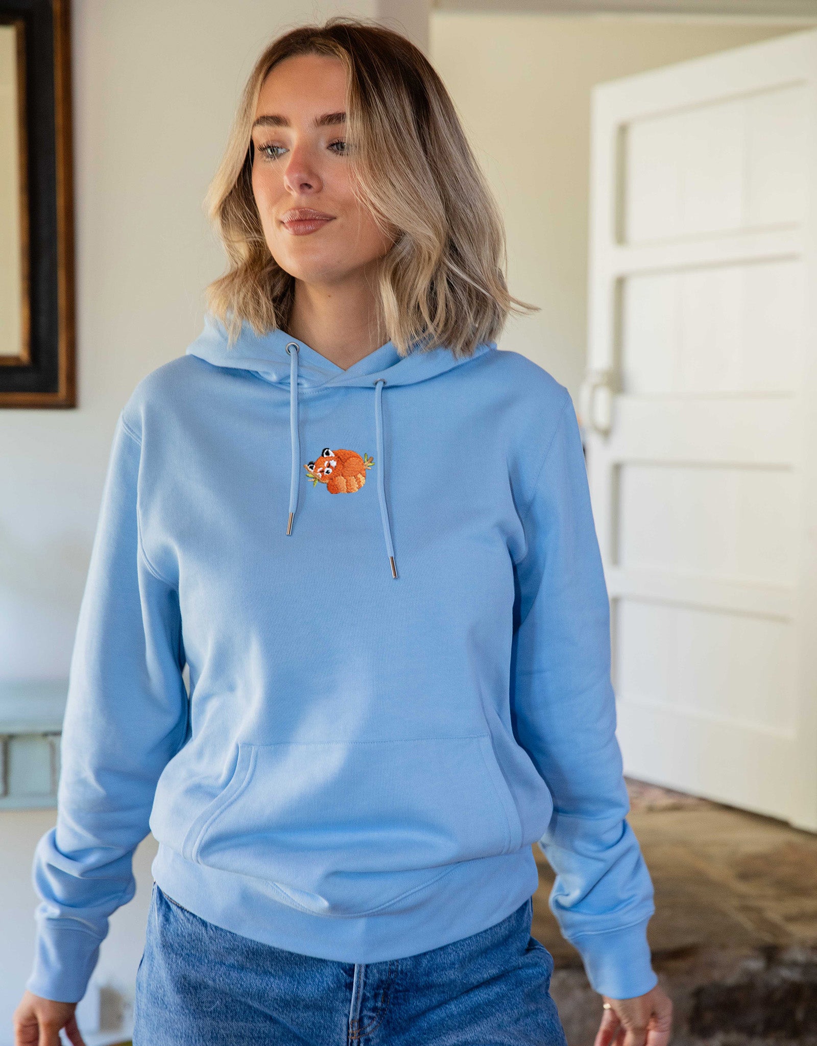 Red Panda Embroidered Unisex Hoodie