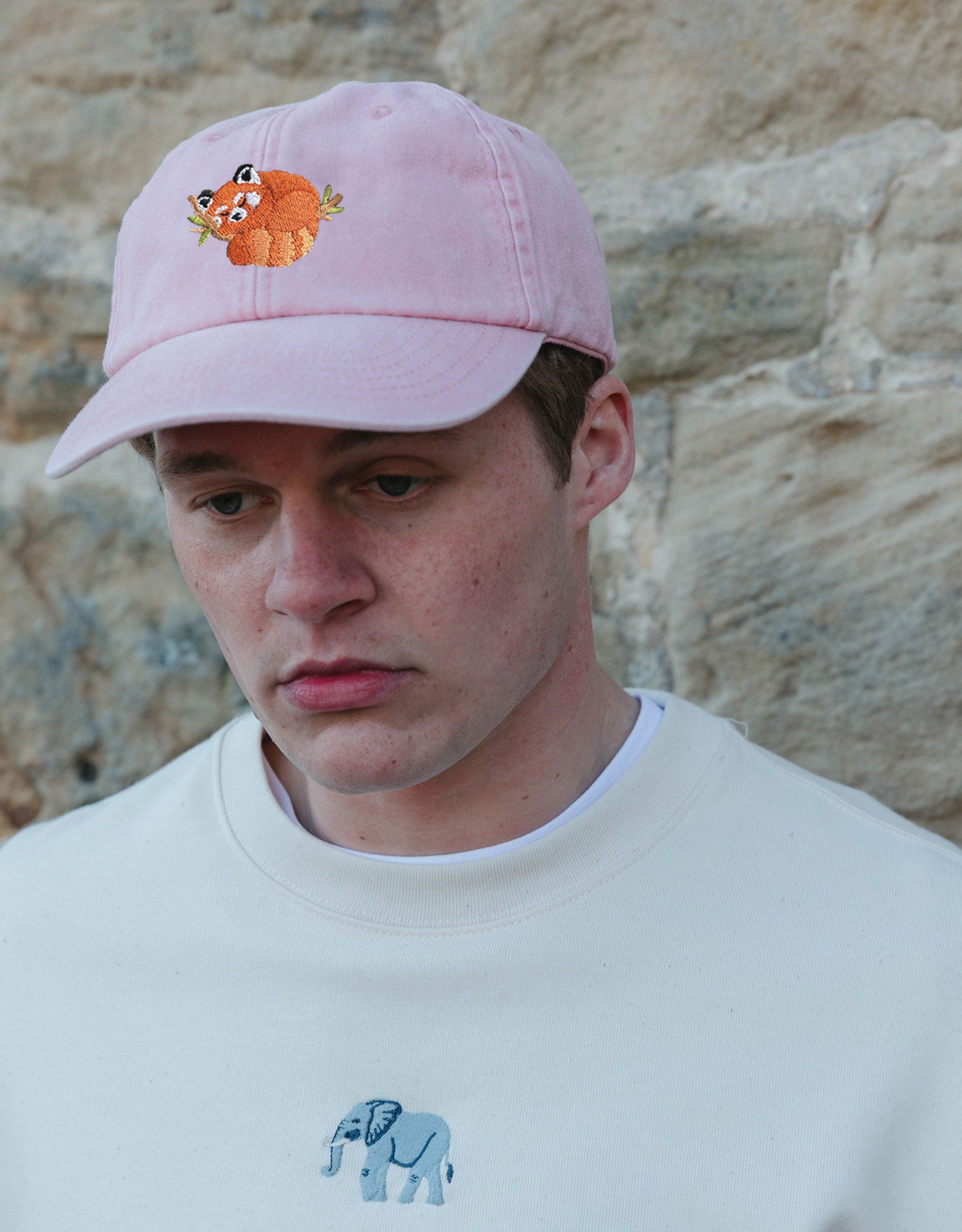 Red Panda Embroidered Vintage Cap