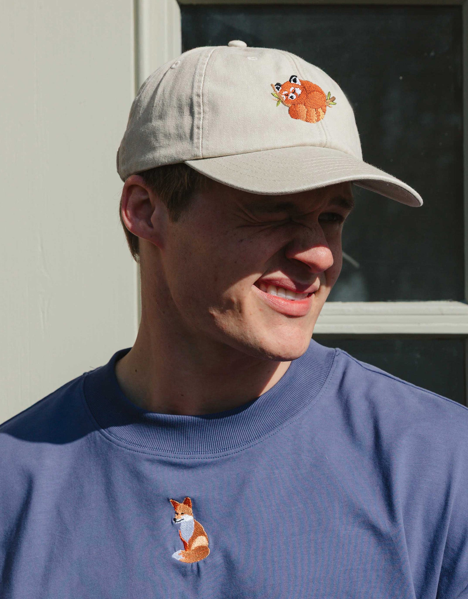 Red Panda Embroidered Vintage Cap