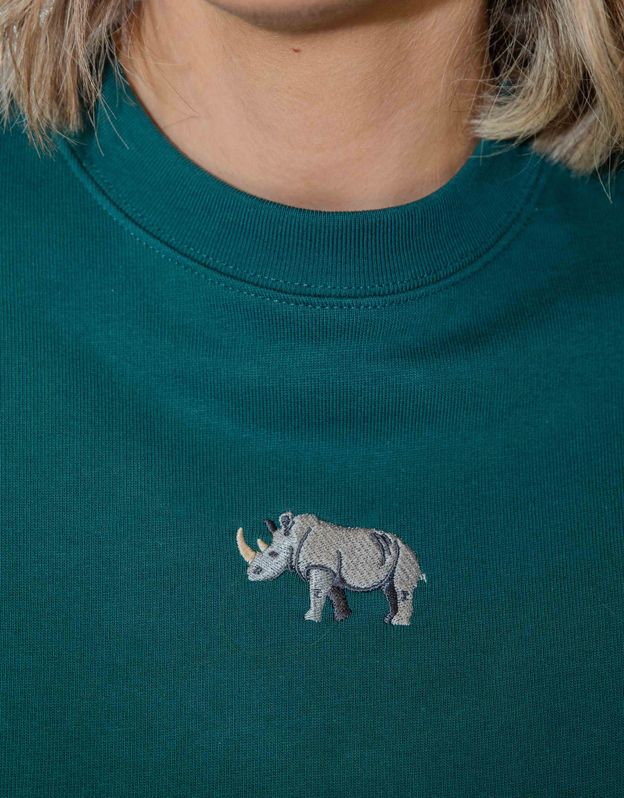 Rhino Embroidered Unisex Oversized Tee