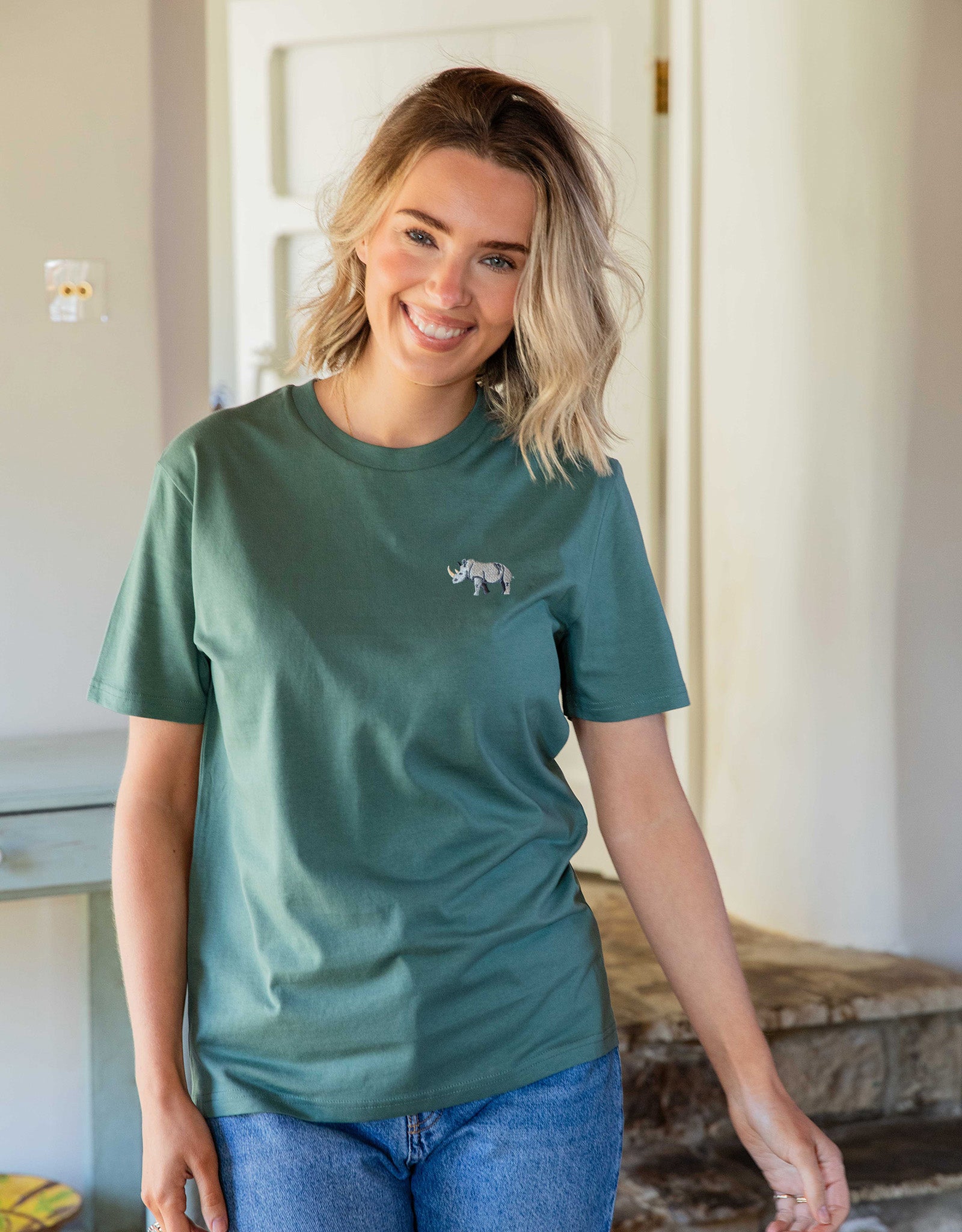 Rhino Embroidered Unisex T-Shirt