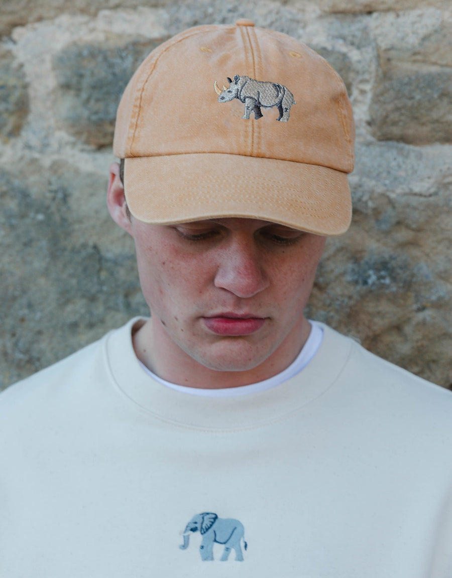 Rhino Embroidered Vintage Cap