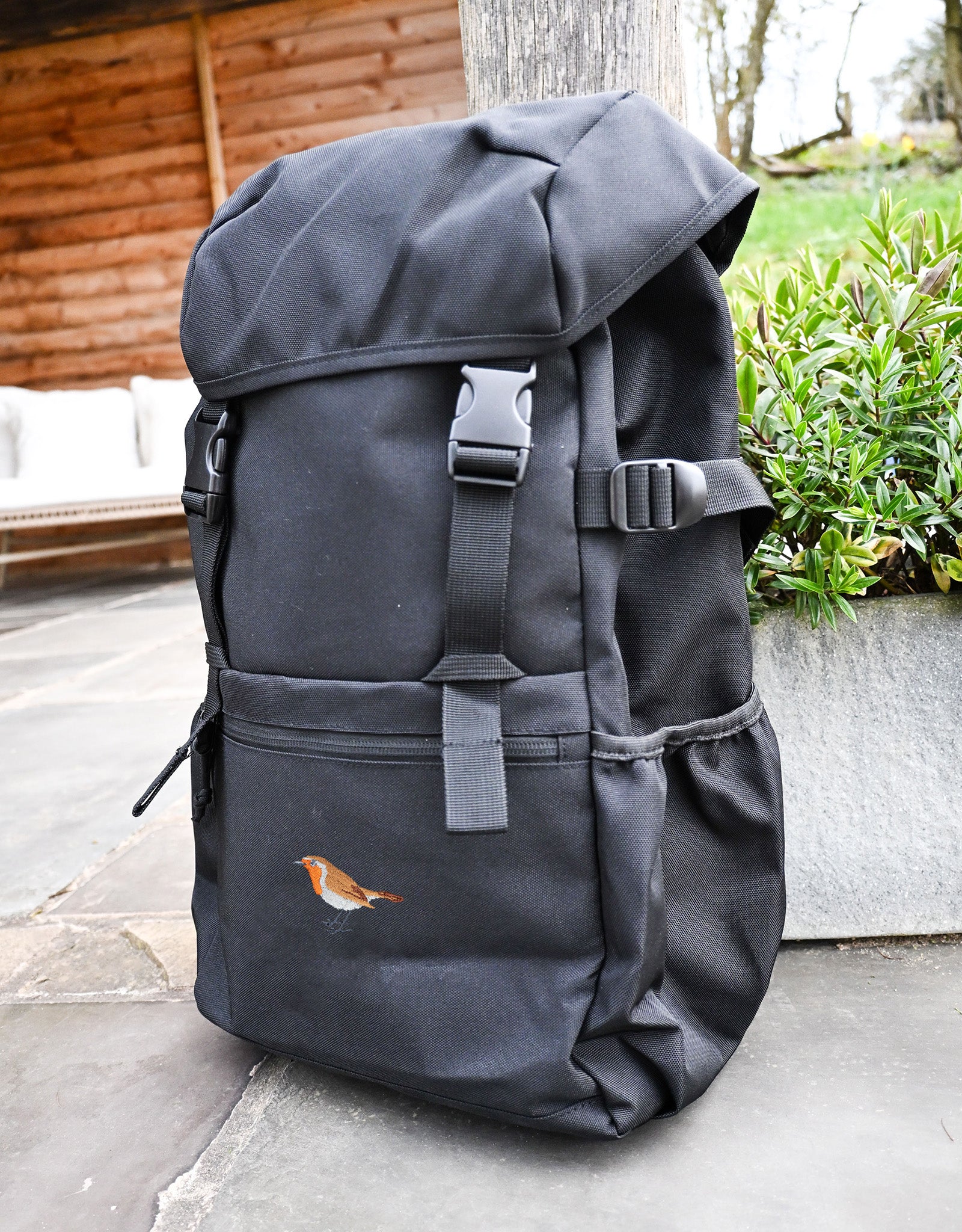 Robin Embroidered Recycled Rucksack