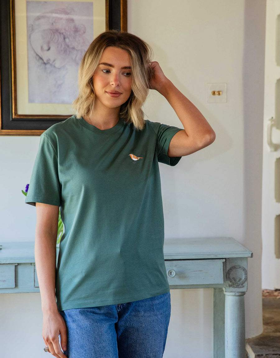 Robin Embroidered Unisex T-Shirt
